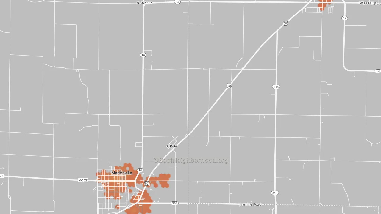 Bike Grade map of Logan, MO