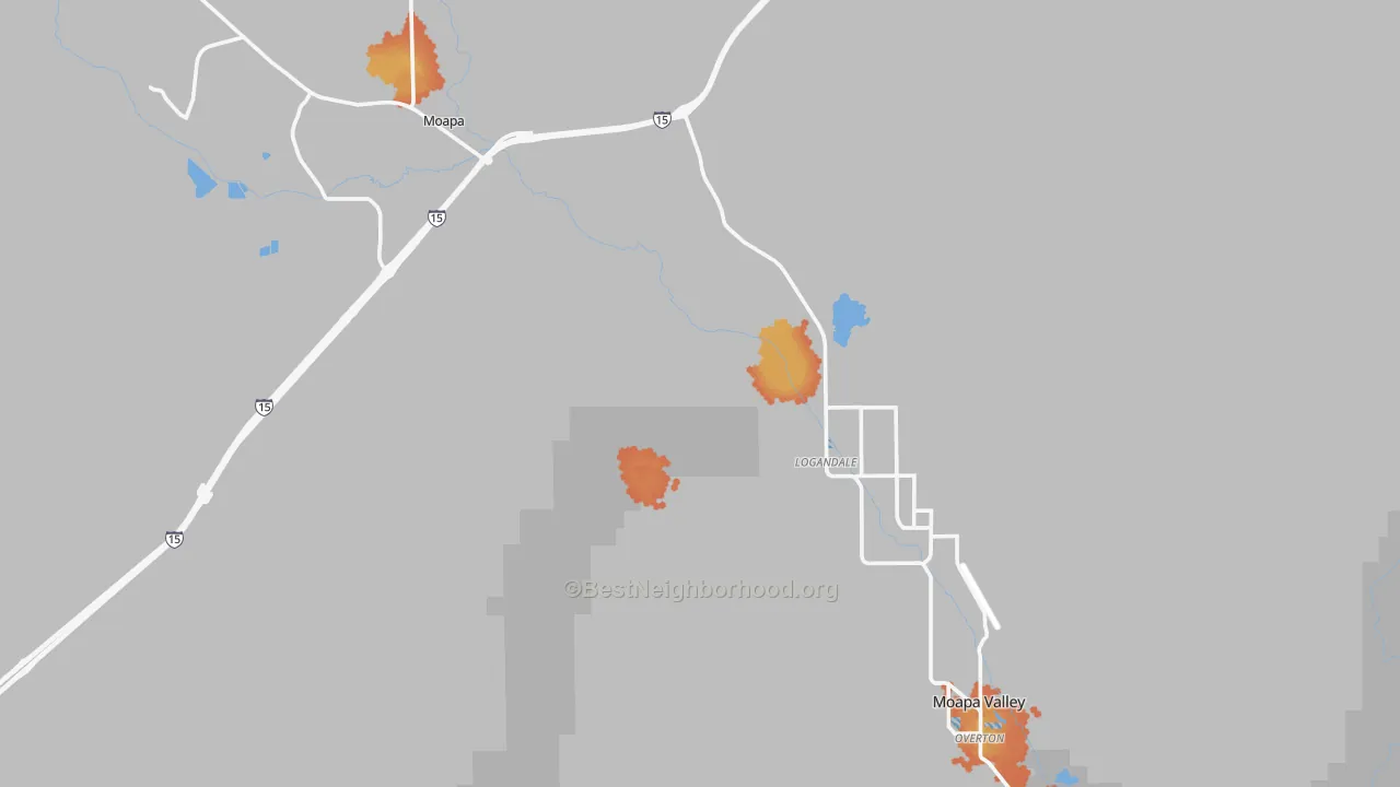 Bike Grade map of Logandale, NV