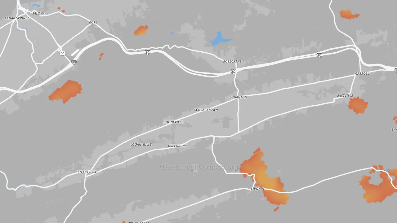 Bike Grade map of Loganton, PA