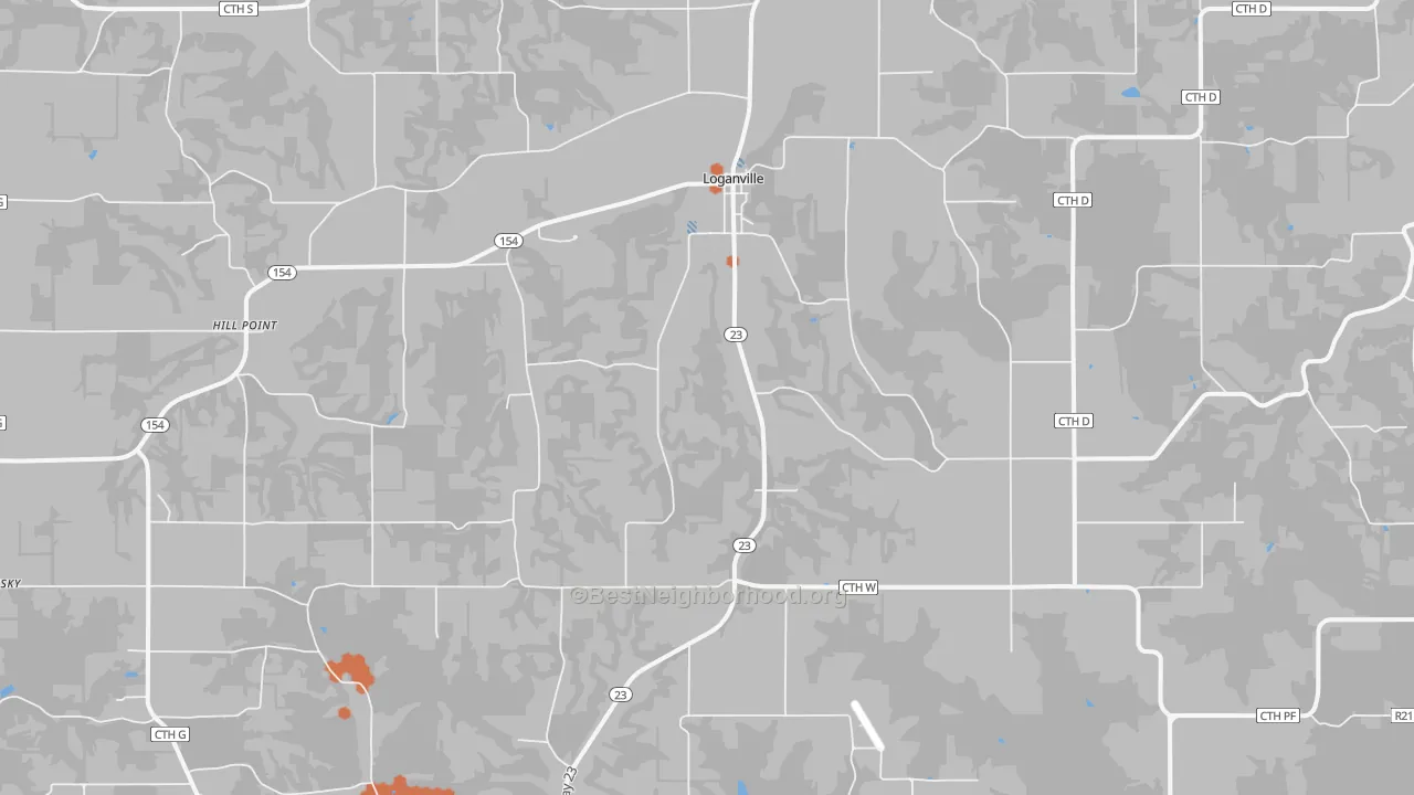 Bike Grade map of Loganville, WI