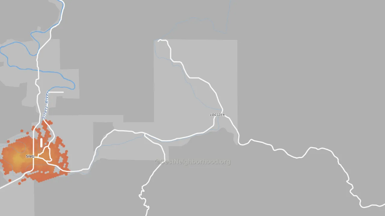Bike Grade map of Logsden, OR