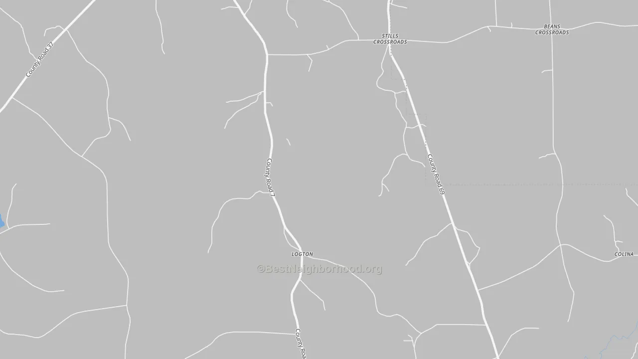 Bike Grade map of Logton, AL