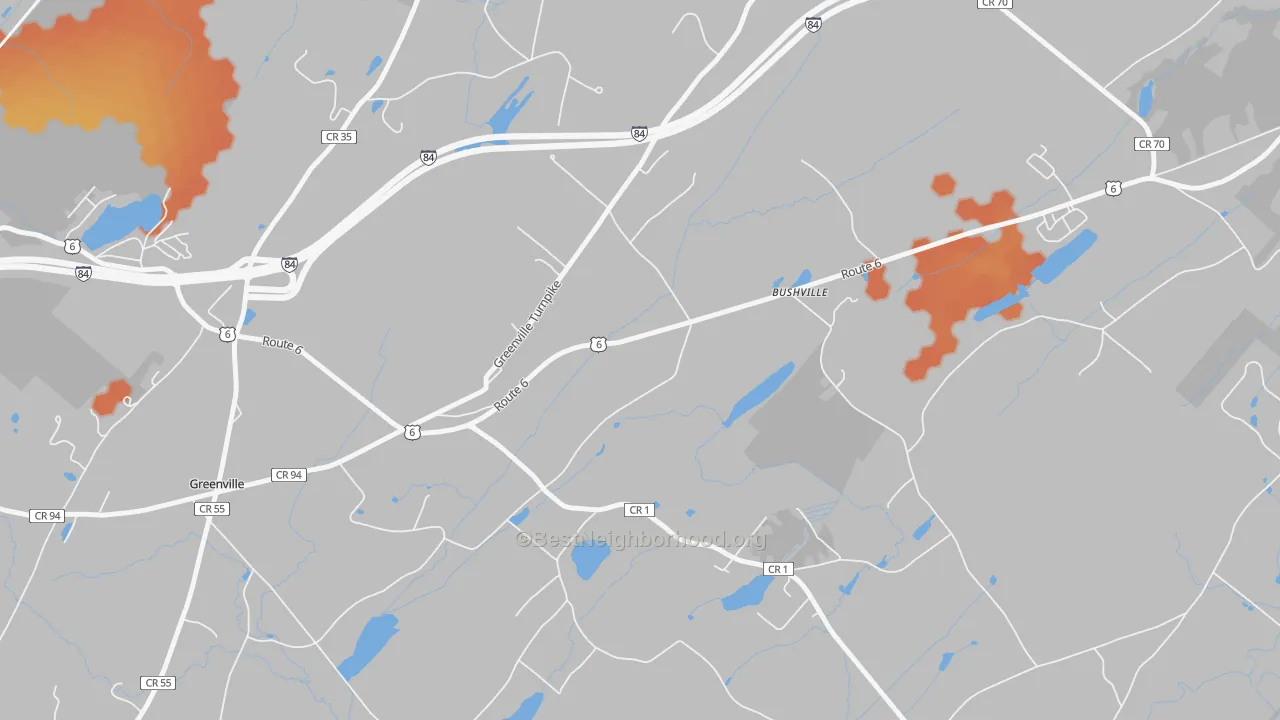 Bike Grade map of Logtown, NY