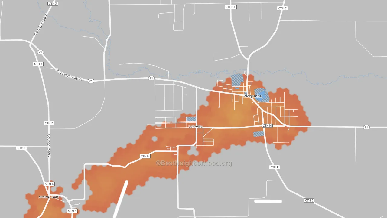 Bike Grade map of Lohrville, WI
