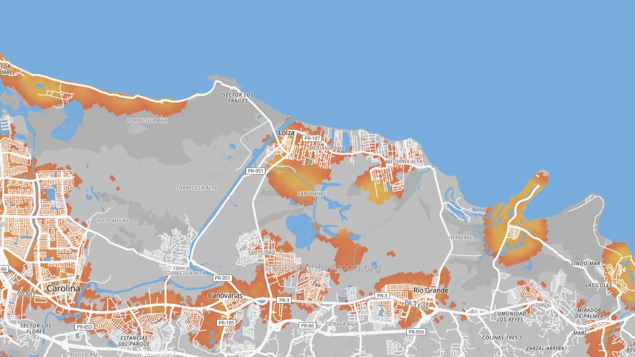 Bike Grade map of Loiza Municipio, PR