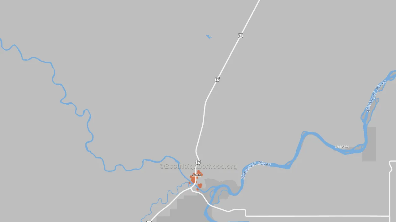 Bike Grade map of Loma, MT