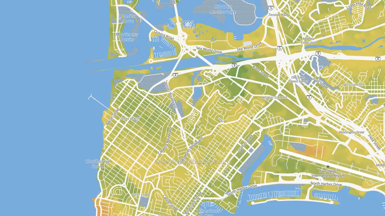Bike Grade map of Loma Portal, San Diego, CA