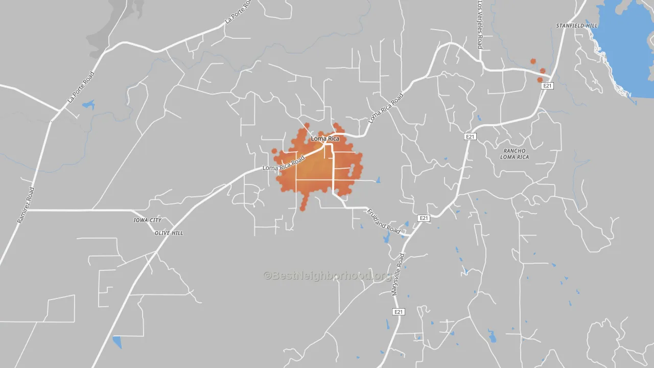 Bike Grade map of Loma Rica, CA