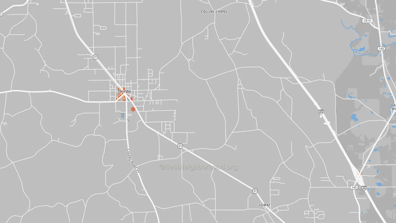 Bike Grade map of Lomax, AL