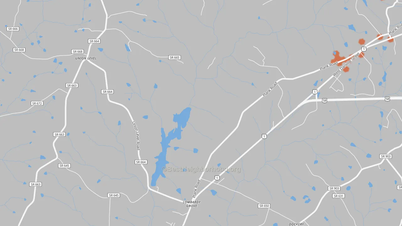 Bike Grade map of Lombardy Grove, VA