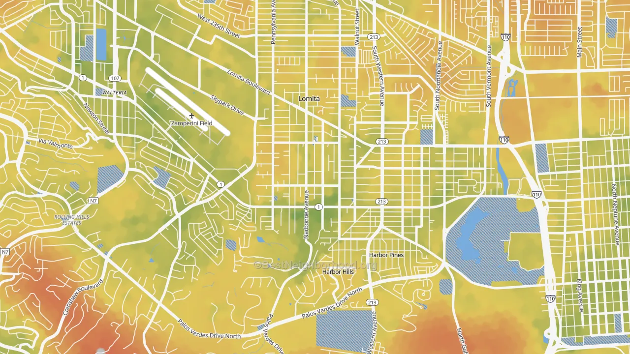 Bike Grade map of Lomita, CA
