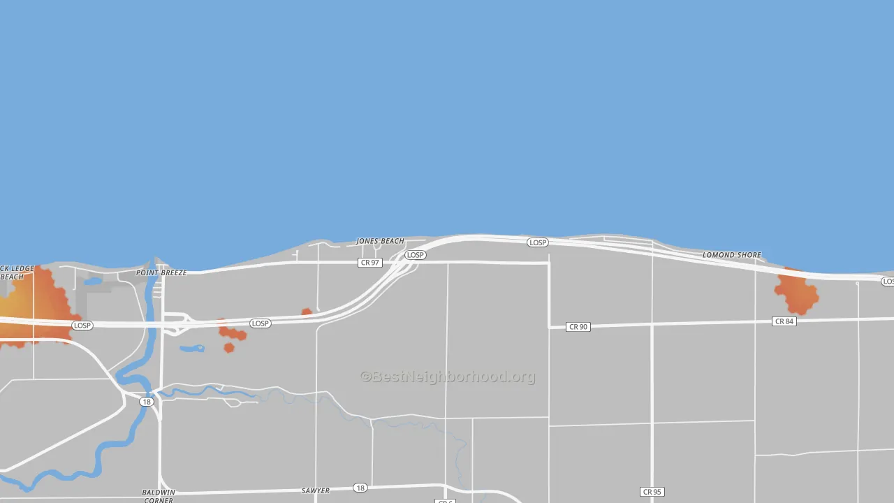 Bike Grade map of Lomond Shore, NY