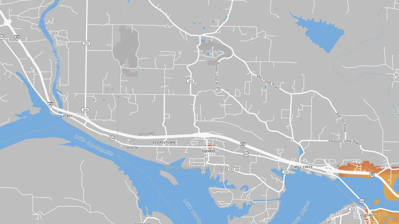 Bike Grade map of London, AR