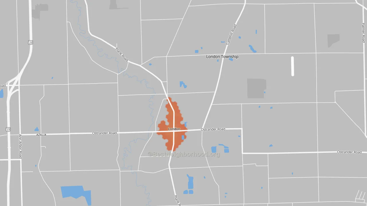 Bike Grade map of London, MI
