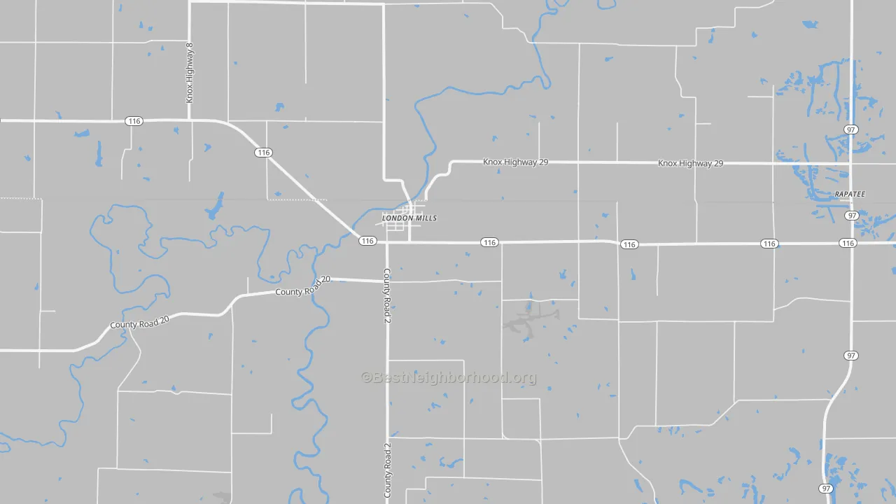 Bike Grade map of London Mills, IL