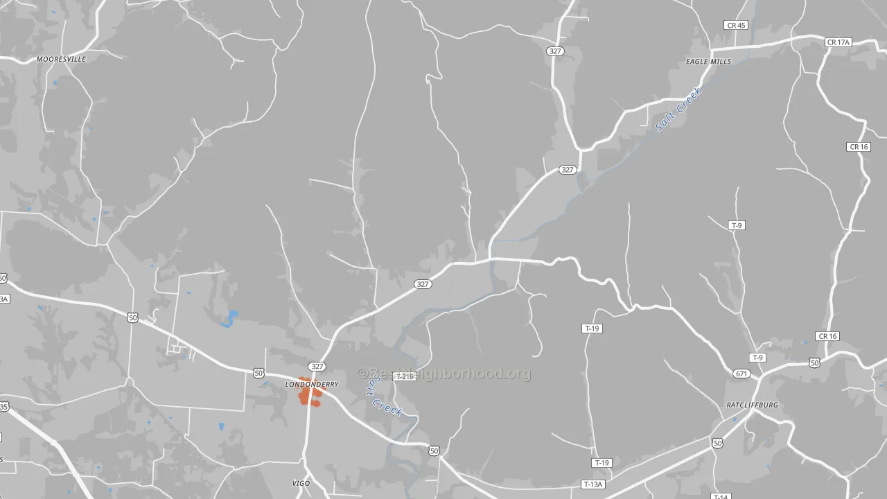 Bike Grade map of Londonderry, OH