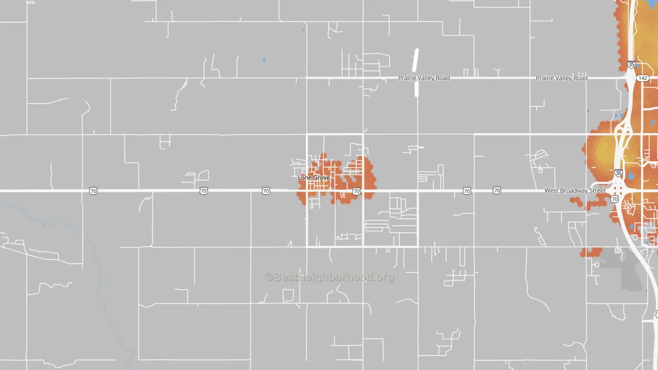 Bike Grade map of Lone Grove, OK