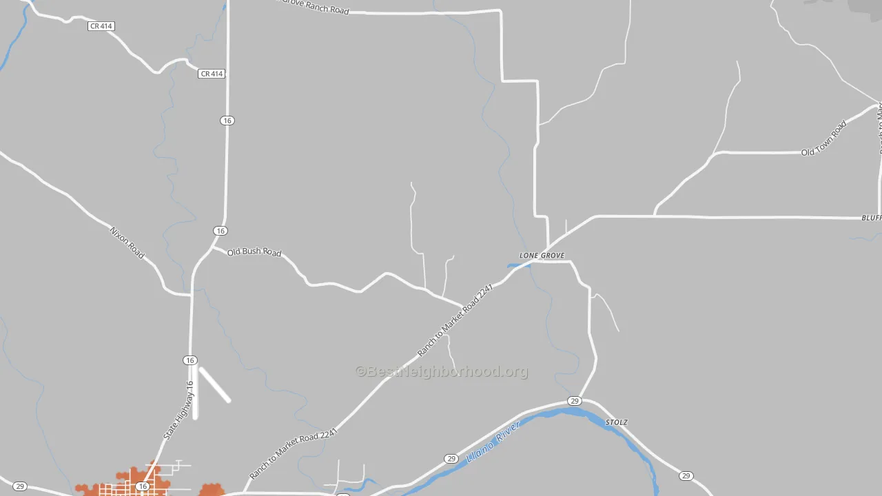 Bike Grade map of Lone Grove, TX