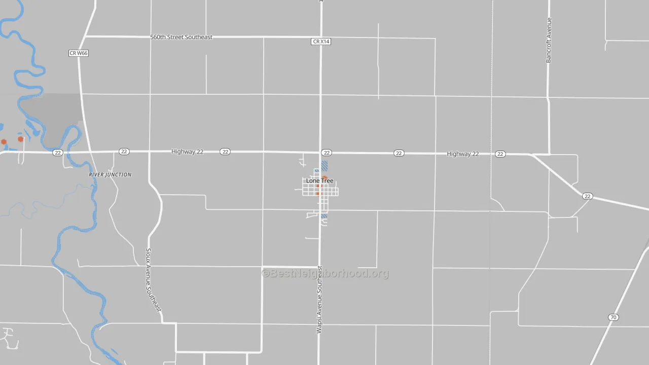 Bike Grade map of Lone Tree, IA