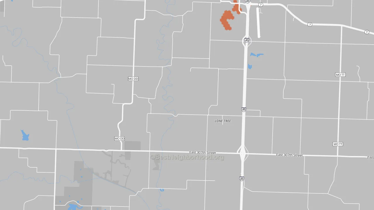 Bike Grade map of Lone Tree, MO