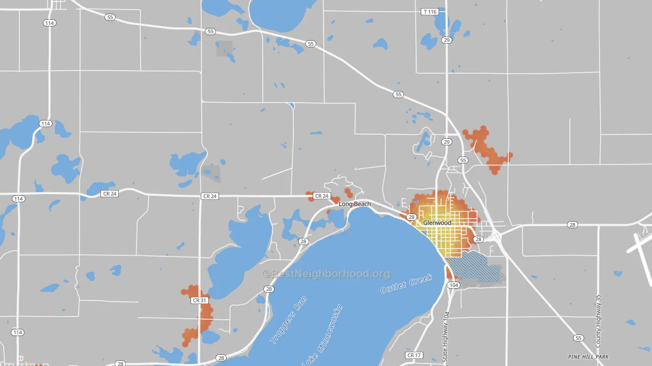 Bike Grade map of Long Beach, MN