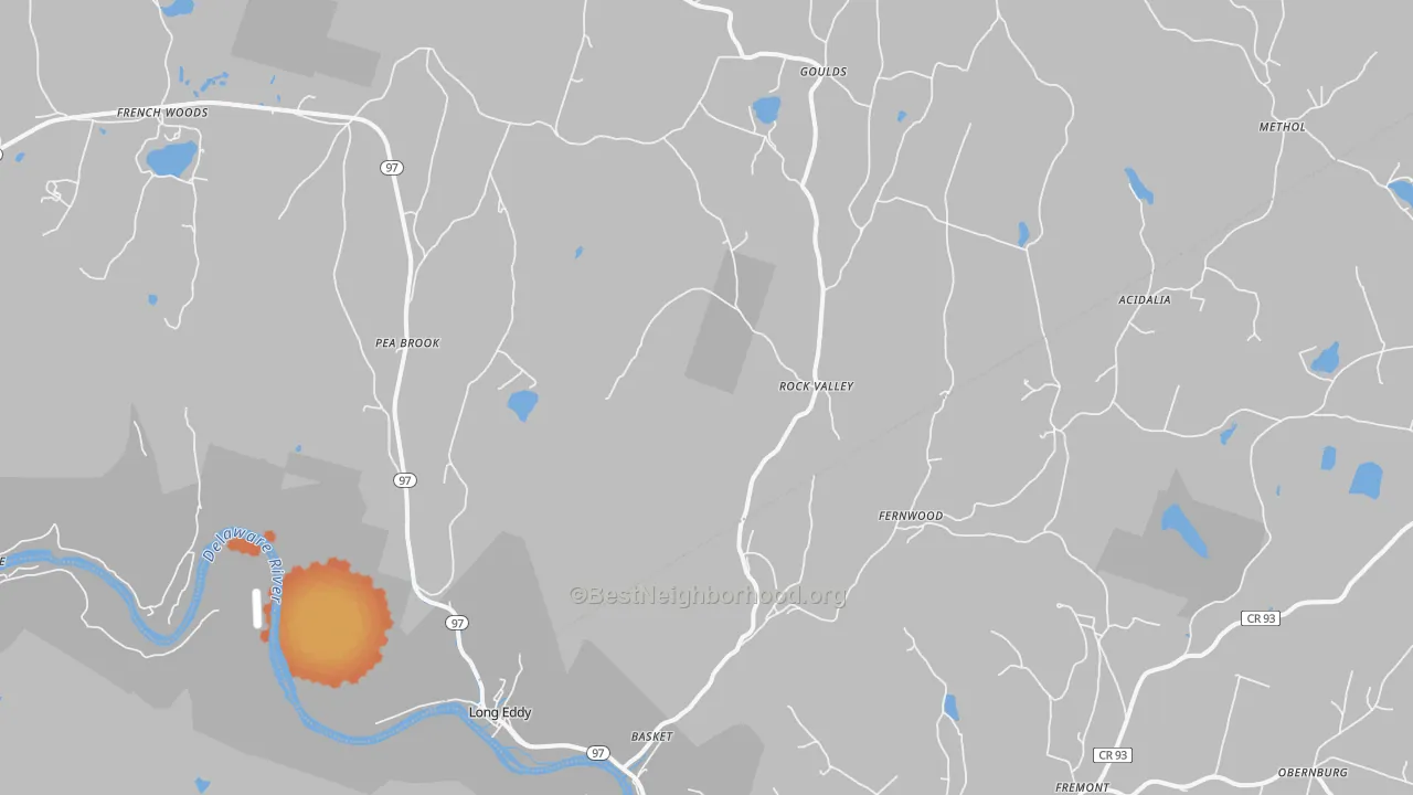 Bike Grade map of Long Eddy, NY