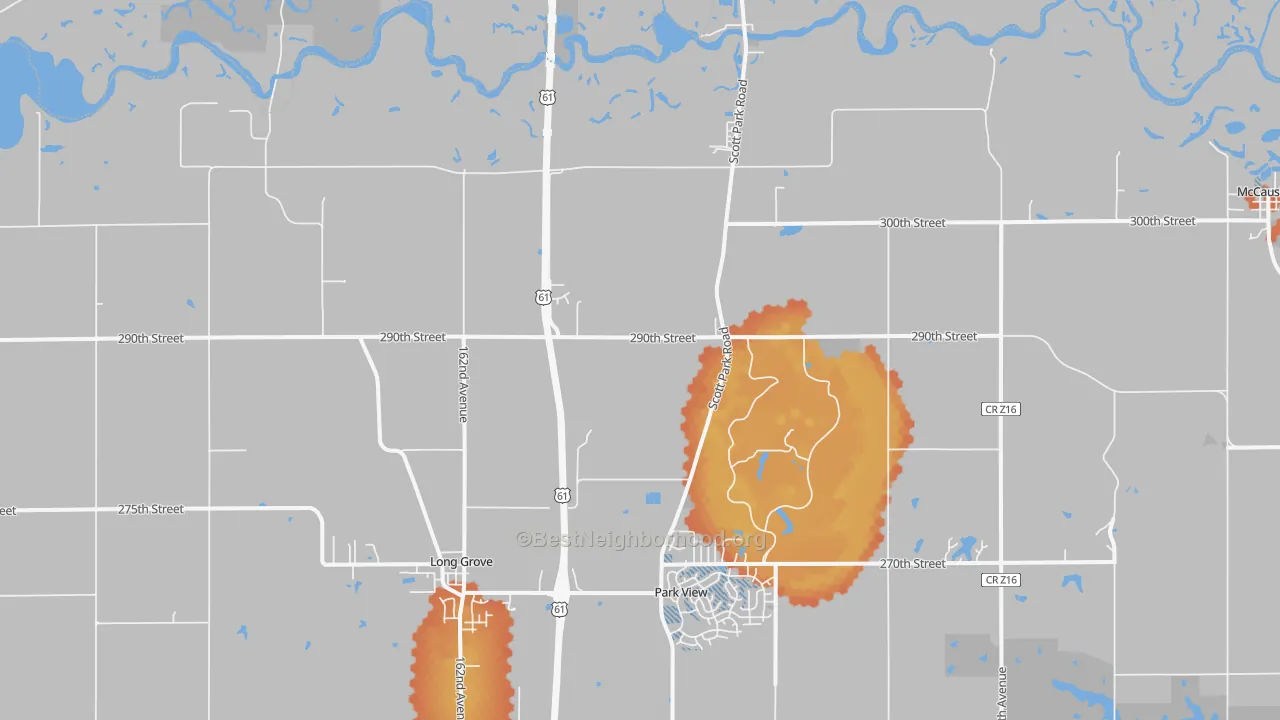 Bike Grade map of Long Grove, IA