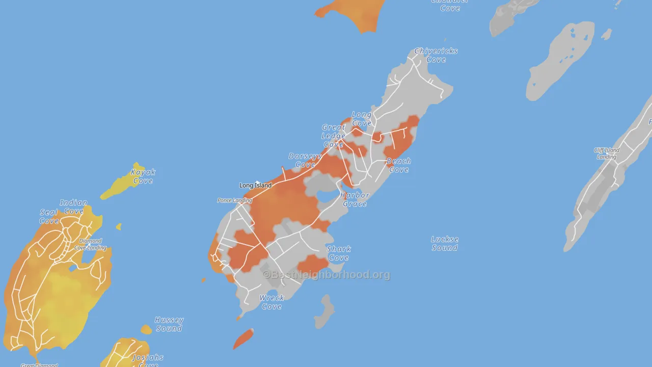 Bike Grade map of Long Island, ME