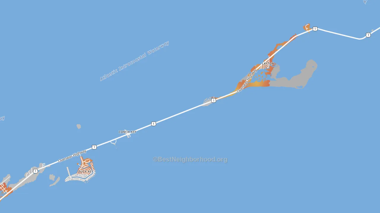 Bike Grade map of Long Key, FL