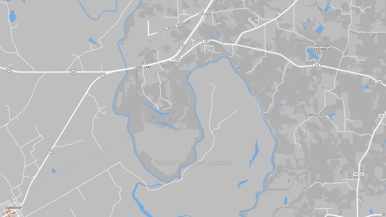 Bike Grade map of Long Lake, TX