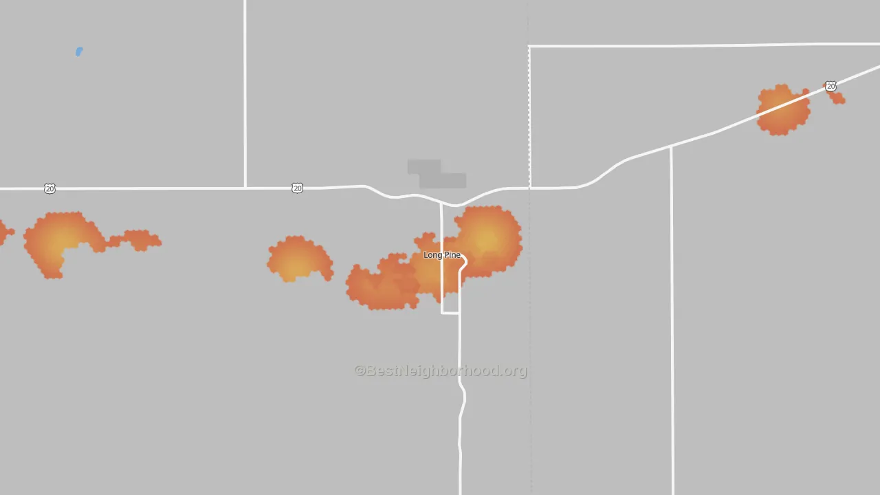 Bike Grade map of Long Pine, NE