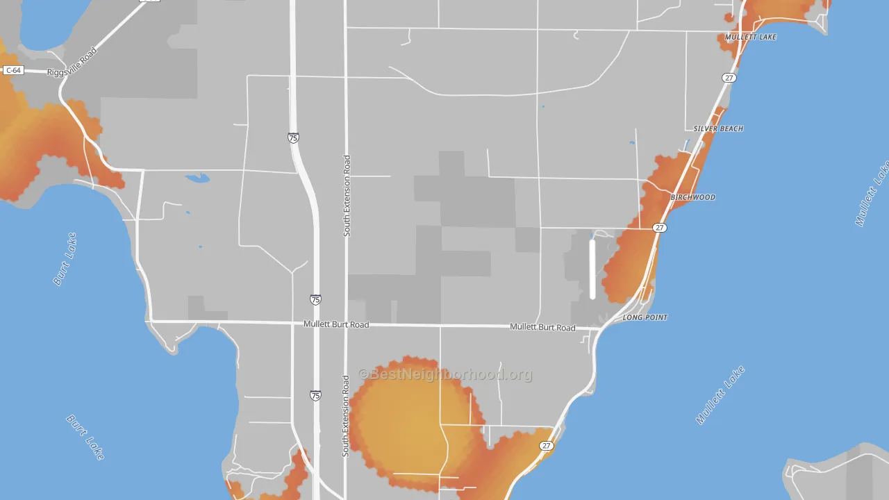 Bike Grade map of Long Point, MI