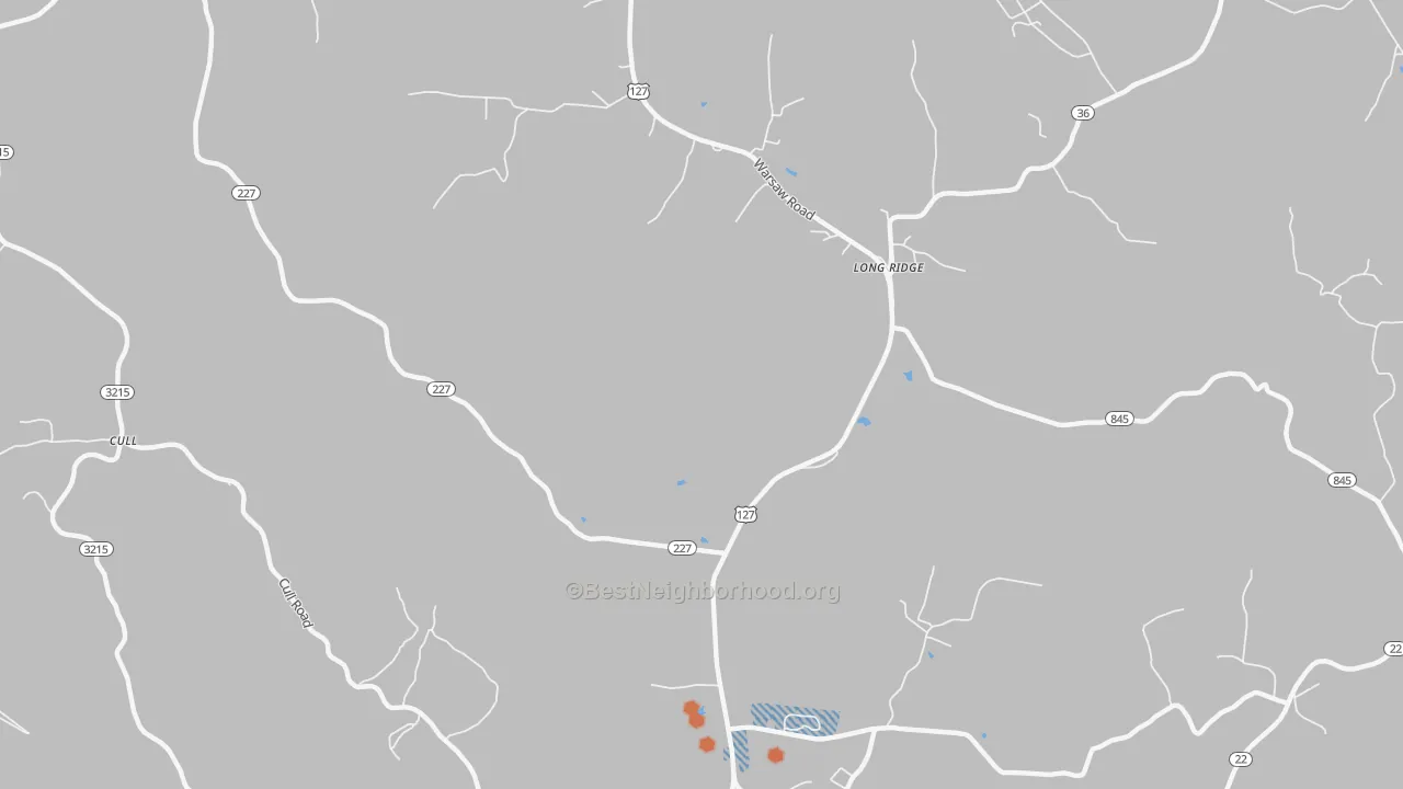 Bike Grade map of Long Ridge, KY
