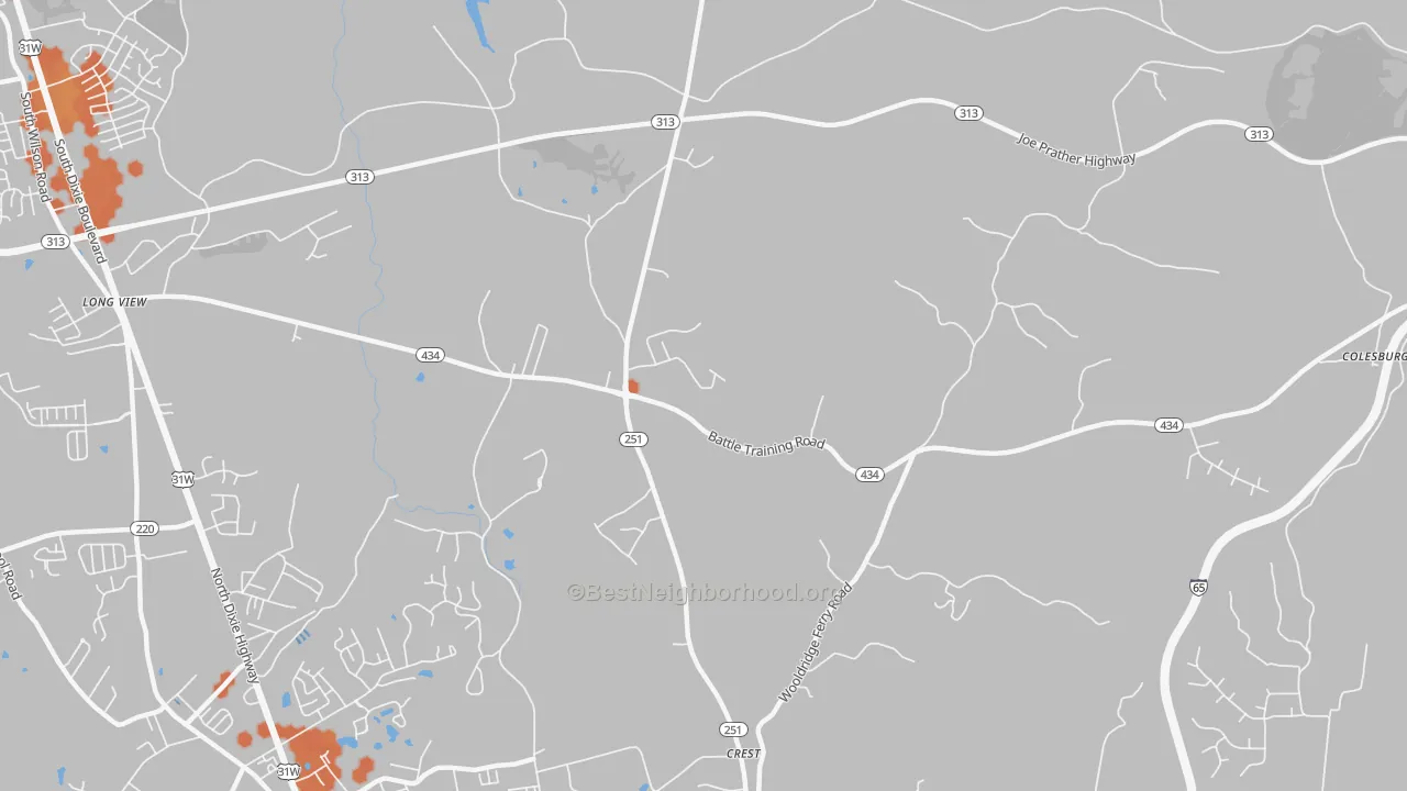 Bike Grade map of Long View, KY
