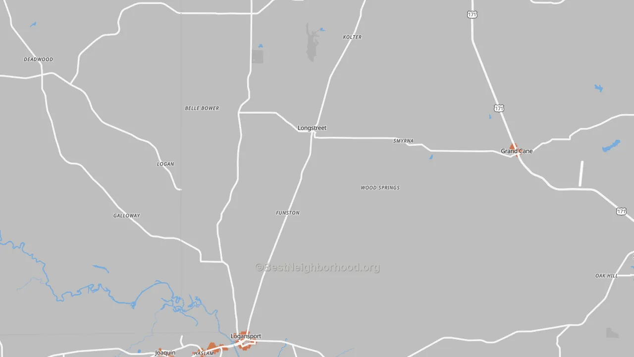 Bike Grade map of Longstreet, LA