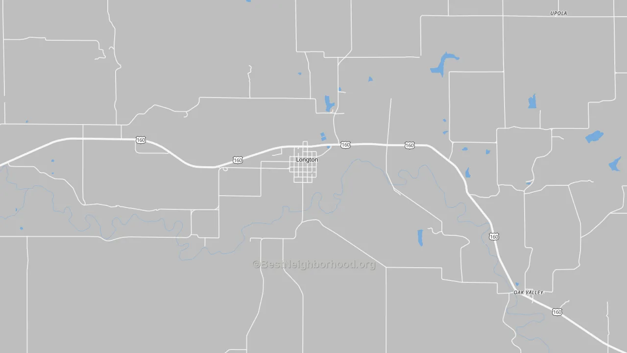 Bike Grade map of Longton, KS