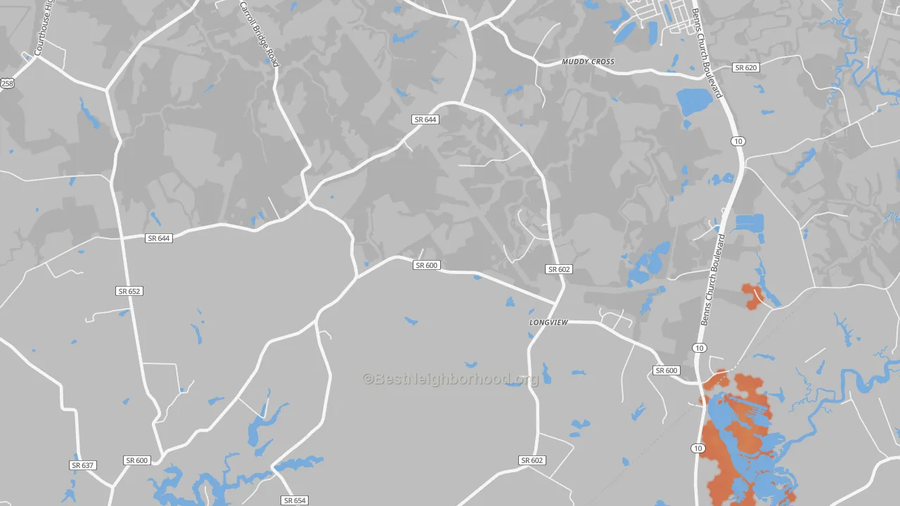 Bike Grade map of Longview, VA