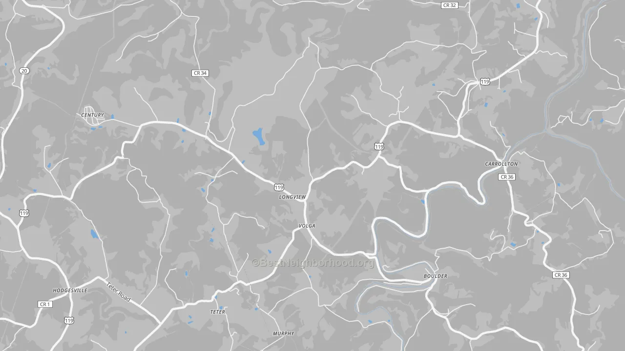 Bike Grade map of Longview, WV