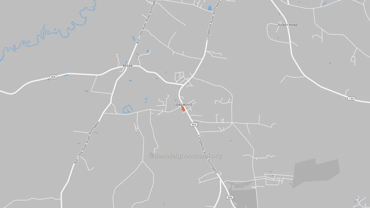 Bike Grade map of Longwood, NC