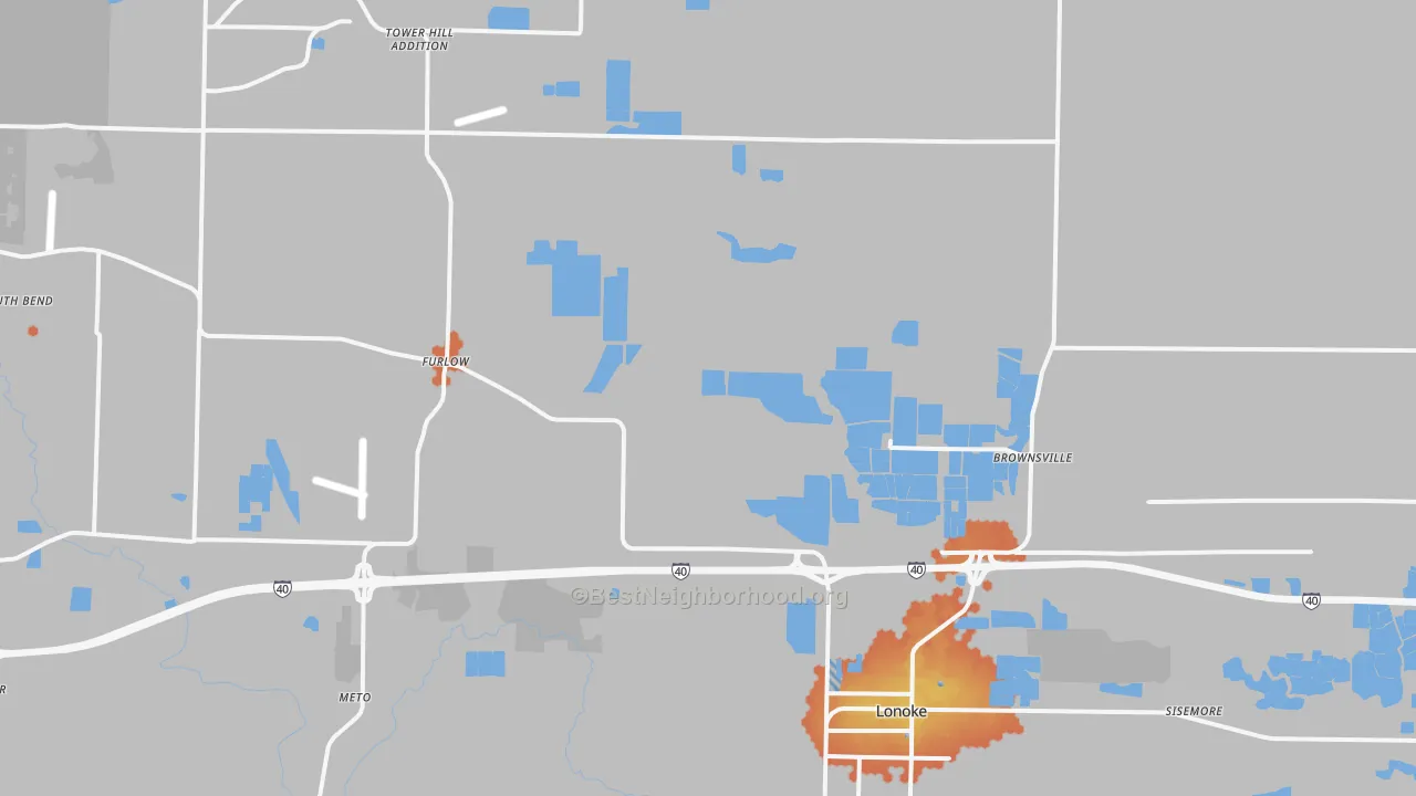 Bike Grade map of Lonoke, AR