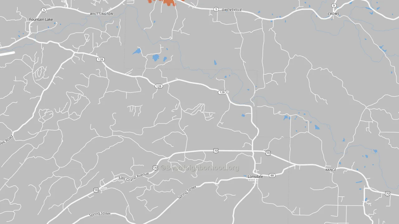Bike Grade map of Lonsdale, AR