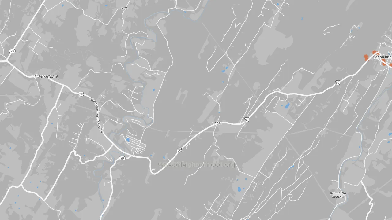 Bike Grade map of Loom, WV