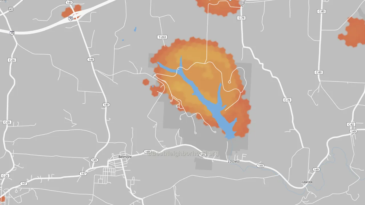 Bike Grade map of Loomis, OH