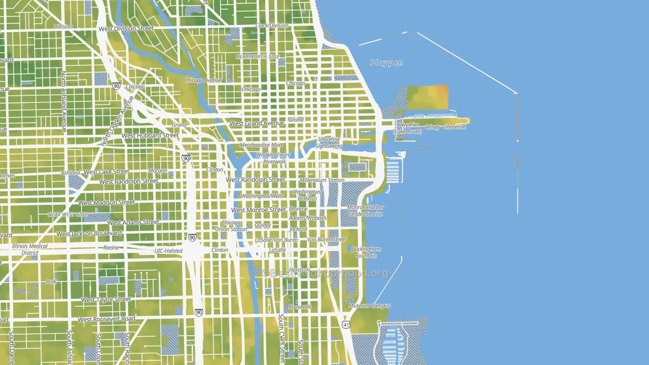 Bike Grade map of Loop, Chicago, IL