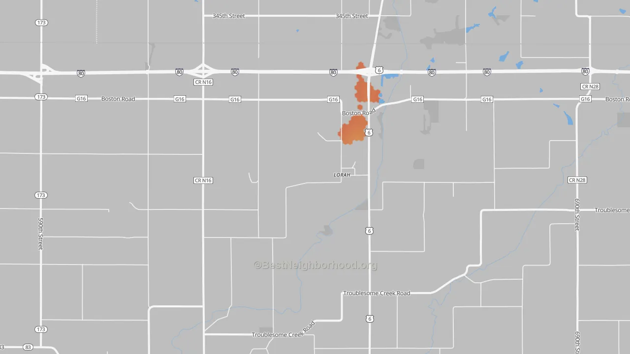 Bike Grade map of Lorah, IA