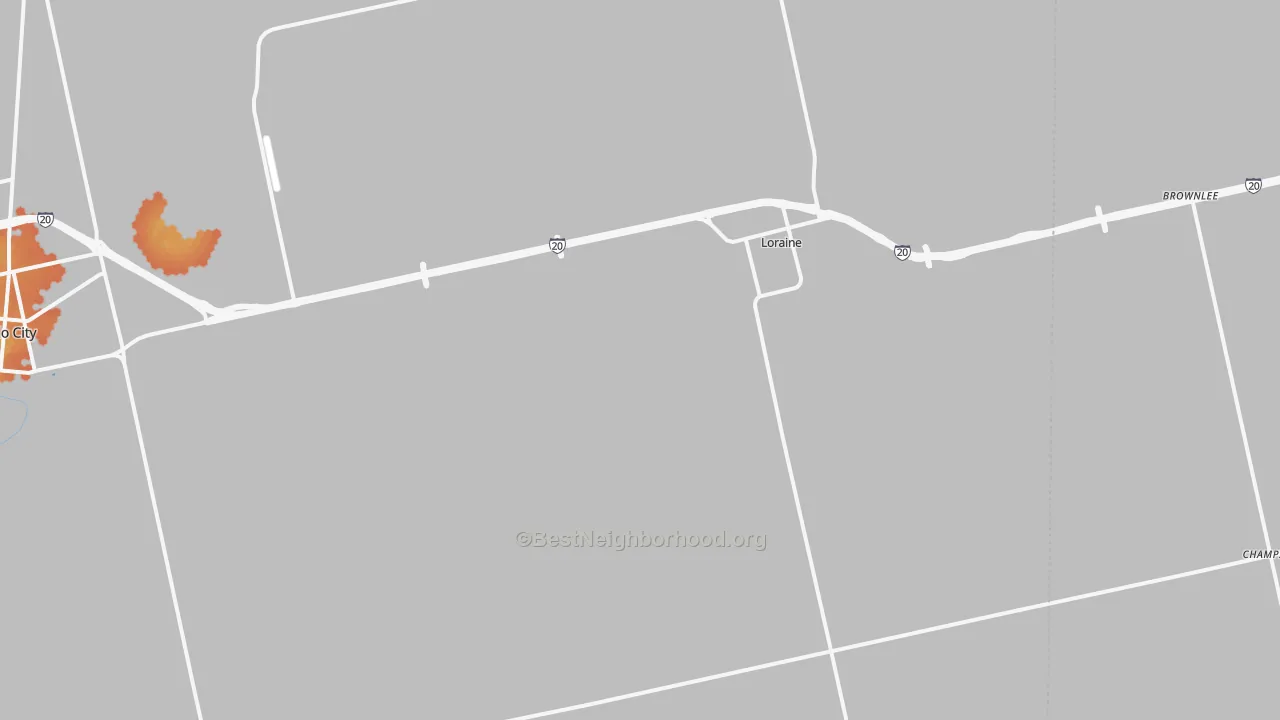 Bike Grade map of Loraine, TX
