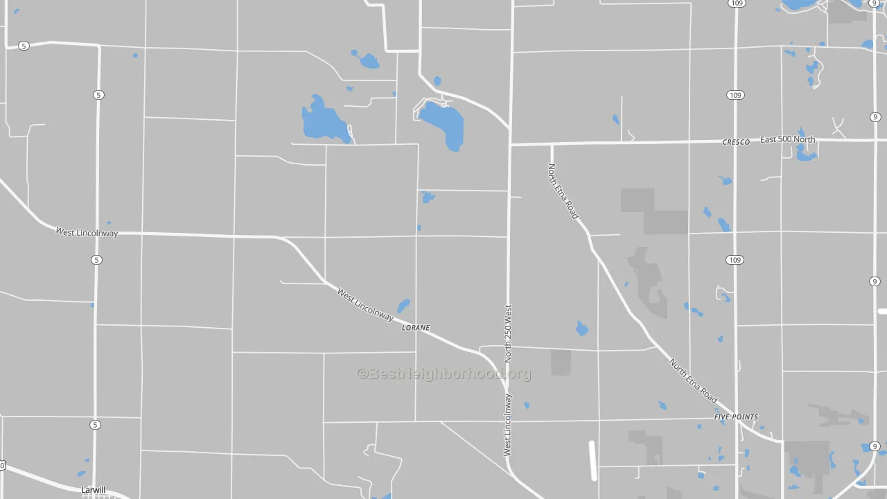 Bike Grade map of Lorane, IN