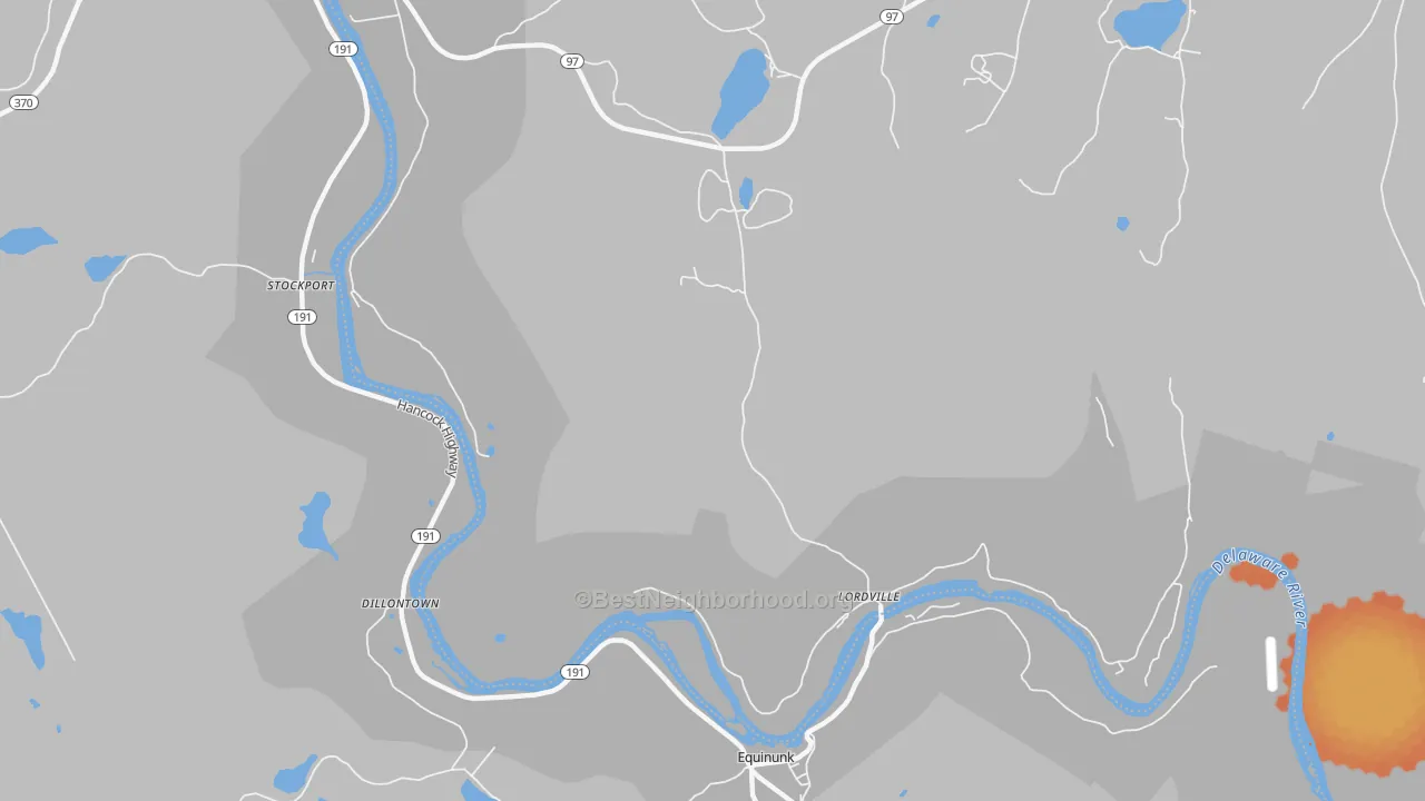 Bike Grade map of Lordville, NY