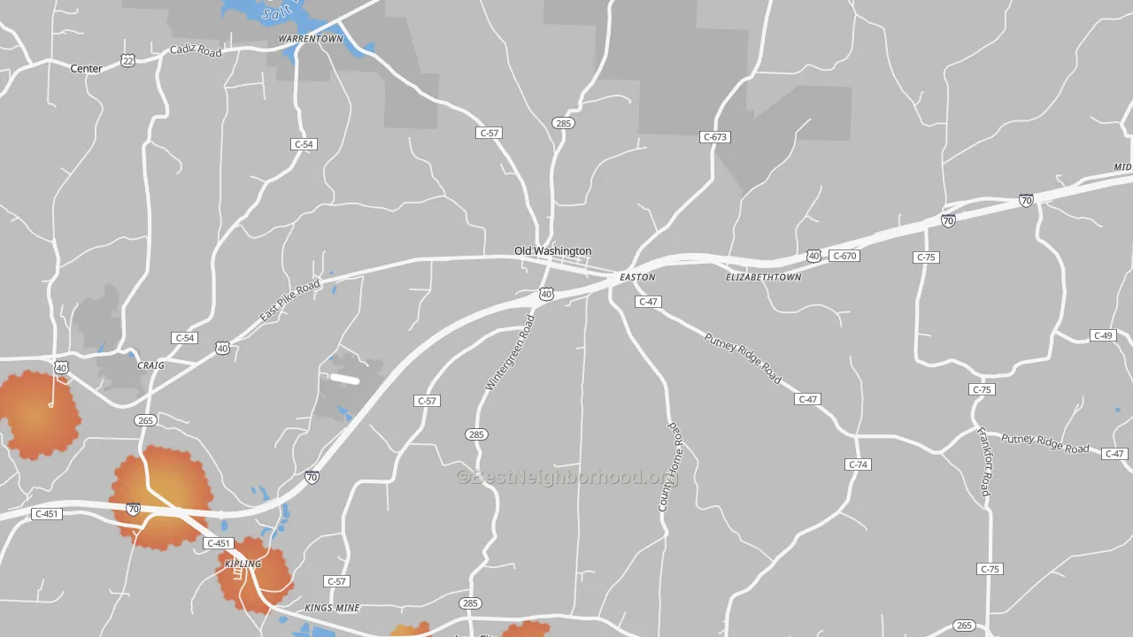 Bike Grade map of Lore City, OH