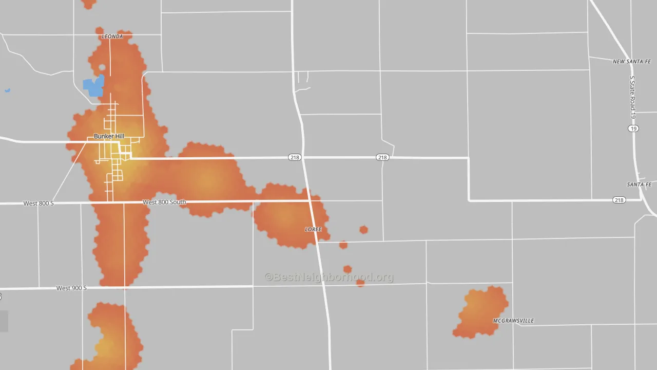 Bike Grade map of Loree, IN